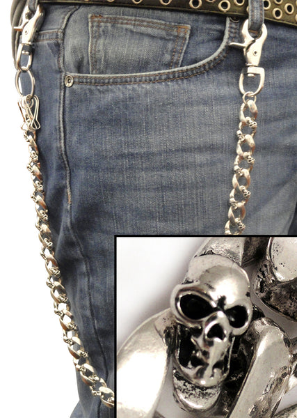 Silver Skull of Death Jean and Wallet Chain – Bewild