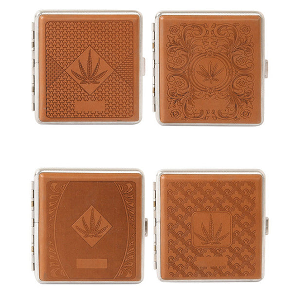 Marijuana Leaf Faux Leather Brown Cigarette Case for Regular Size Ciga –  Bewild
