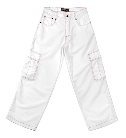 Kikwear 23" Microsuede Cargo Pants (White)