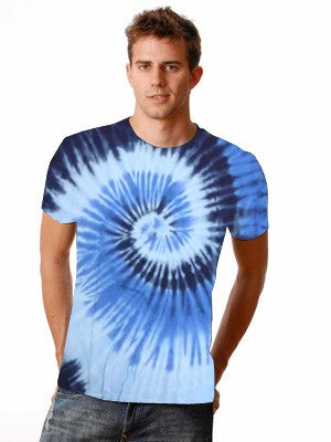 Twiddle Spiral Tie-Dye T-Shirt Tee Liquid Blue