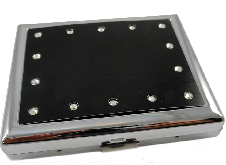 CLA6 Metal Cigarette Case | Smart Internal Divider | Retro and Stylish |  Pocket size | eBook Included | Unisex | (20 Cigarettes, King Size, Black