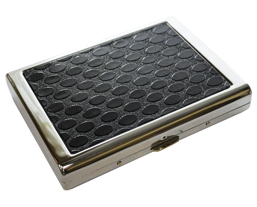 Designer Cigarette Case Pack Holder or 100's Lighter Pocket by  Leatherboss,Black