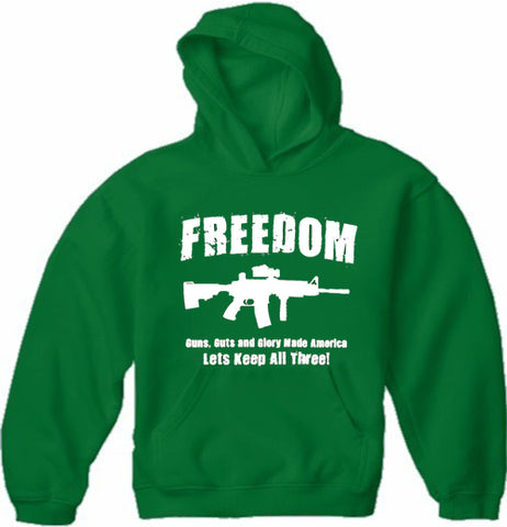 Freedom Guns Guts Glory Adult Hoodie