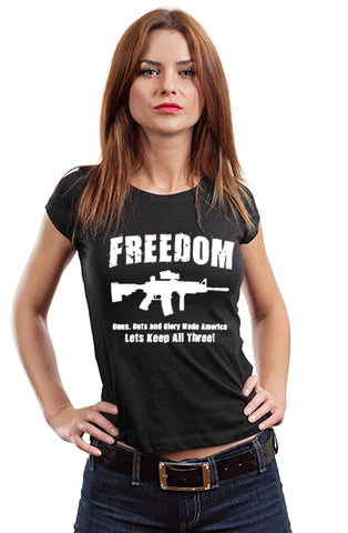 Freedom Guns Guts Glory Girl's T-Shirt