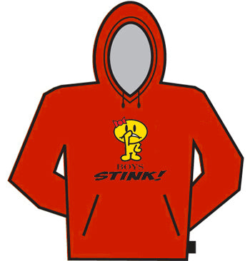 Funny Hooded Sweatshirts - Boys Stink Hoodie 