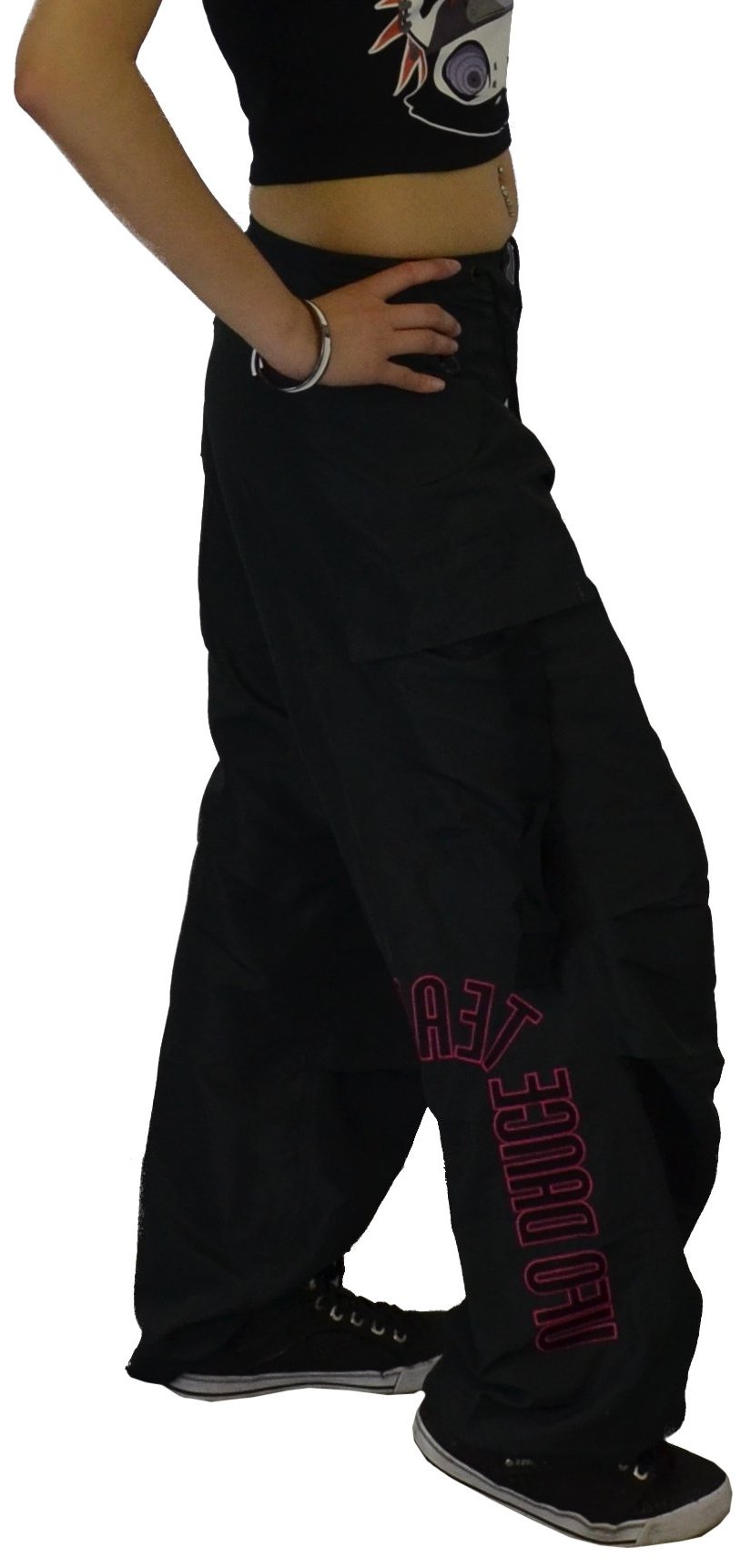 Comfortable Fusion Dance Pants with Ruffled Side Slits in Black | Dance  pants, Pants, Belly dance costumes