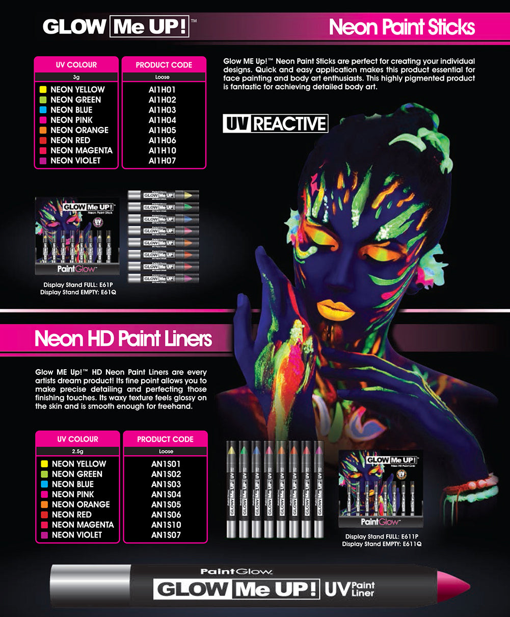 individuall Neon Nights UV Glow in The Dark Body Paint - 8 Pck Black Light  Paints Party Supplies Kit for Adults & Kids Professional Bodypainting and  Face Makeup UV Body Paint