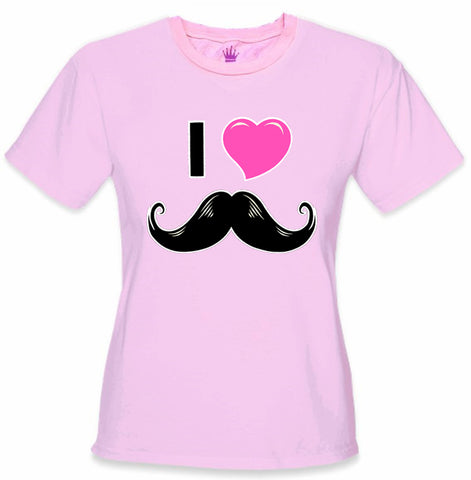 I Love Mustache Girl's T-Shirt