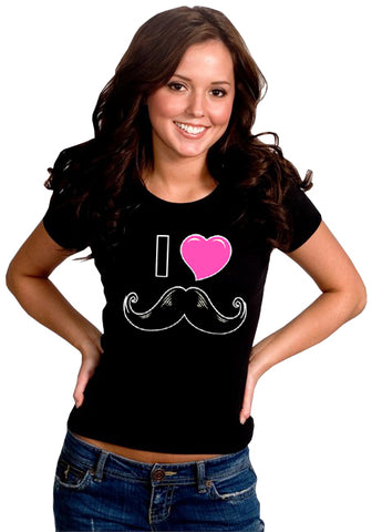 I Love Mustache Girl's T-Shirt