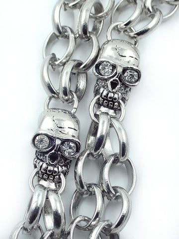 Vintage Skull & Crossbones Genuine Leather Chain Wallet – Bewild