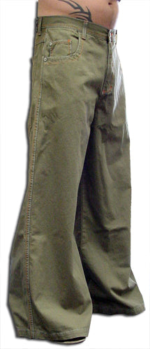 Kikwear 32'' Twill Old Skool Pants (Olive)