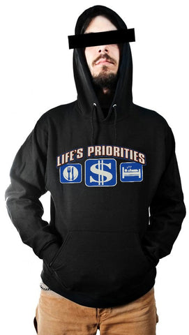 Life's Priorities - Eat, Sleep & Make Money Girls Hoodie