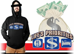 Life's Priorities - Eat, Sleep & Make Money Girls Hoodie