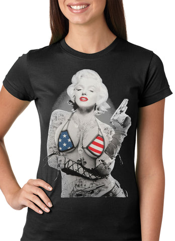 Marilyn Flag Bikini Girls T-shirt