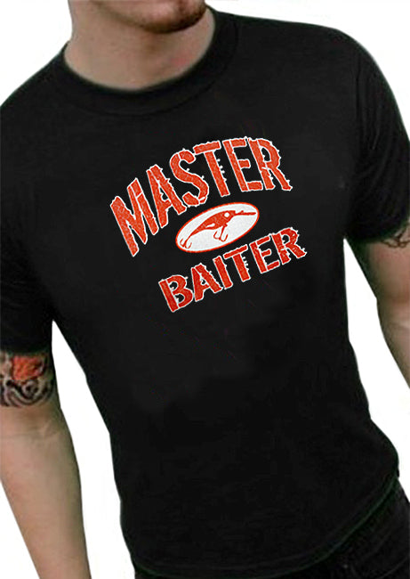 S - Master Baiter Shirt Funny Offensive Fishing Shirts for Men