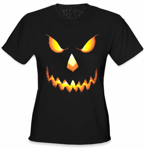 Mean Pumpkin Head Girls T-Shirt 