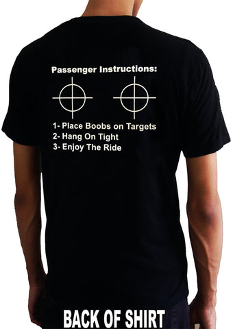 Passenger Instructions Mens T-Shirt (Back Print)