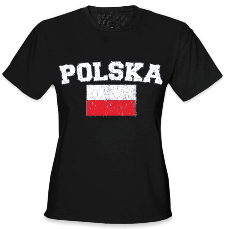 Poland Flag Bewild Vintage Girls International – T-Shirt \