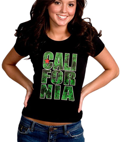 Pot Leaf California Girl's T-Shirt