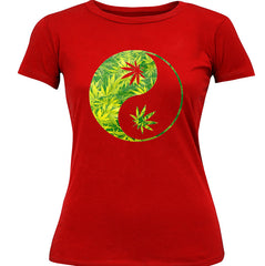 Pot Leaf Ying Yang Girl's T-Shirt