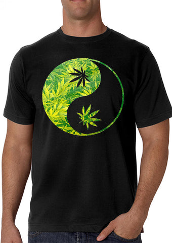 Pot Leaf Ying Yang Men's T-Shirt