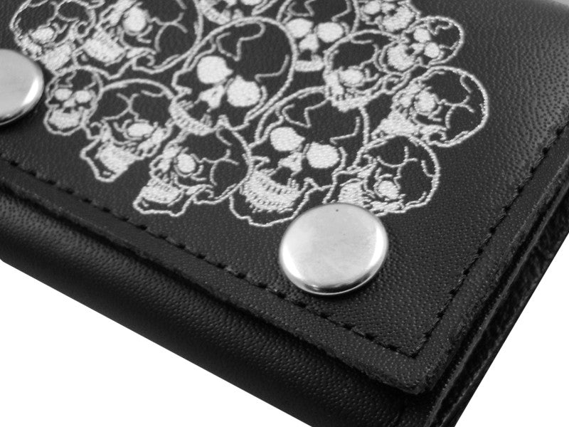 Vintage Skull & Crossbones Genuine Leather Chain Wallet – Bewild