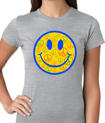 Smiley Face Peace Signs All Over Girls T-shirt