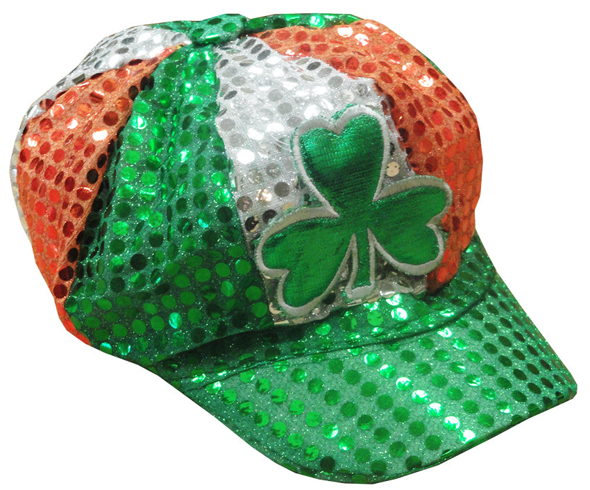 St. Patrick's Day Sequin Shamrock Tri-color Newsboy Hat – Bewild