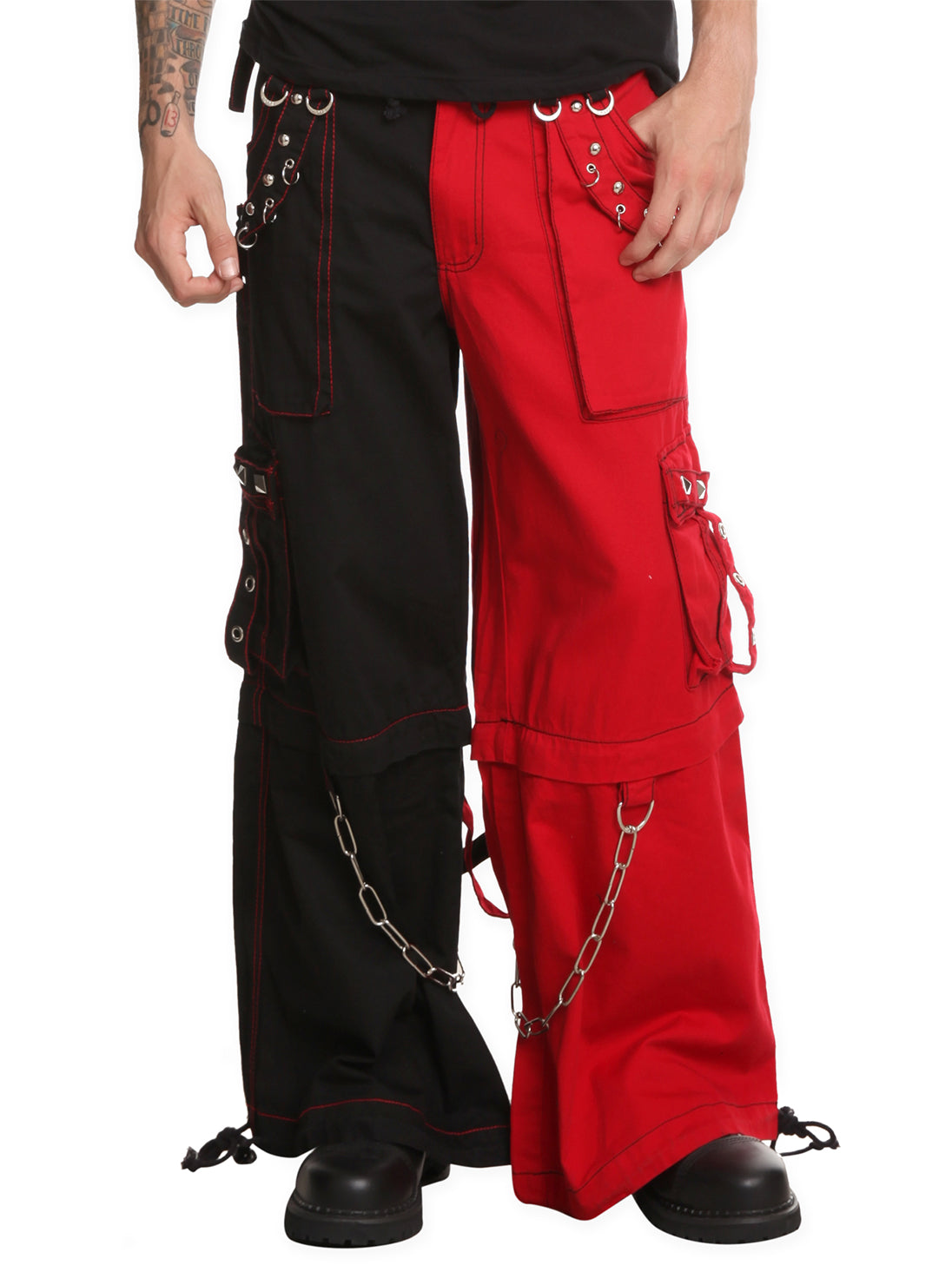 Zara Trafaluc Collection Black with Red Stripe Pants XS | eBay