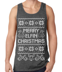 Ugly Christmas Tank Top - Merry Elfin Christmas Funny Ugly Christmas Tank Top